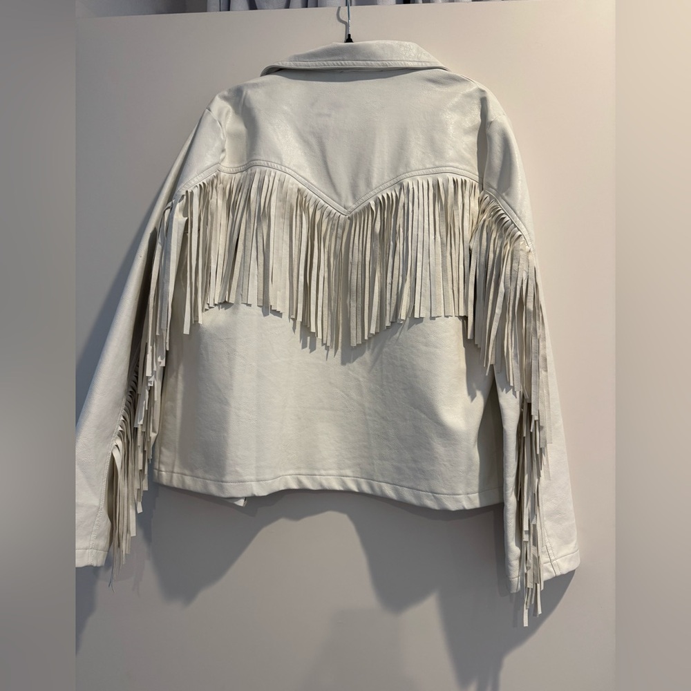 Kittenish Cream Leather Fringe Jacket - Picture 2 of 2